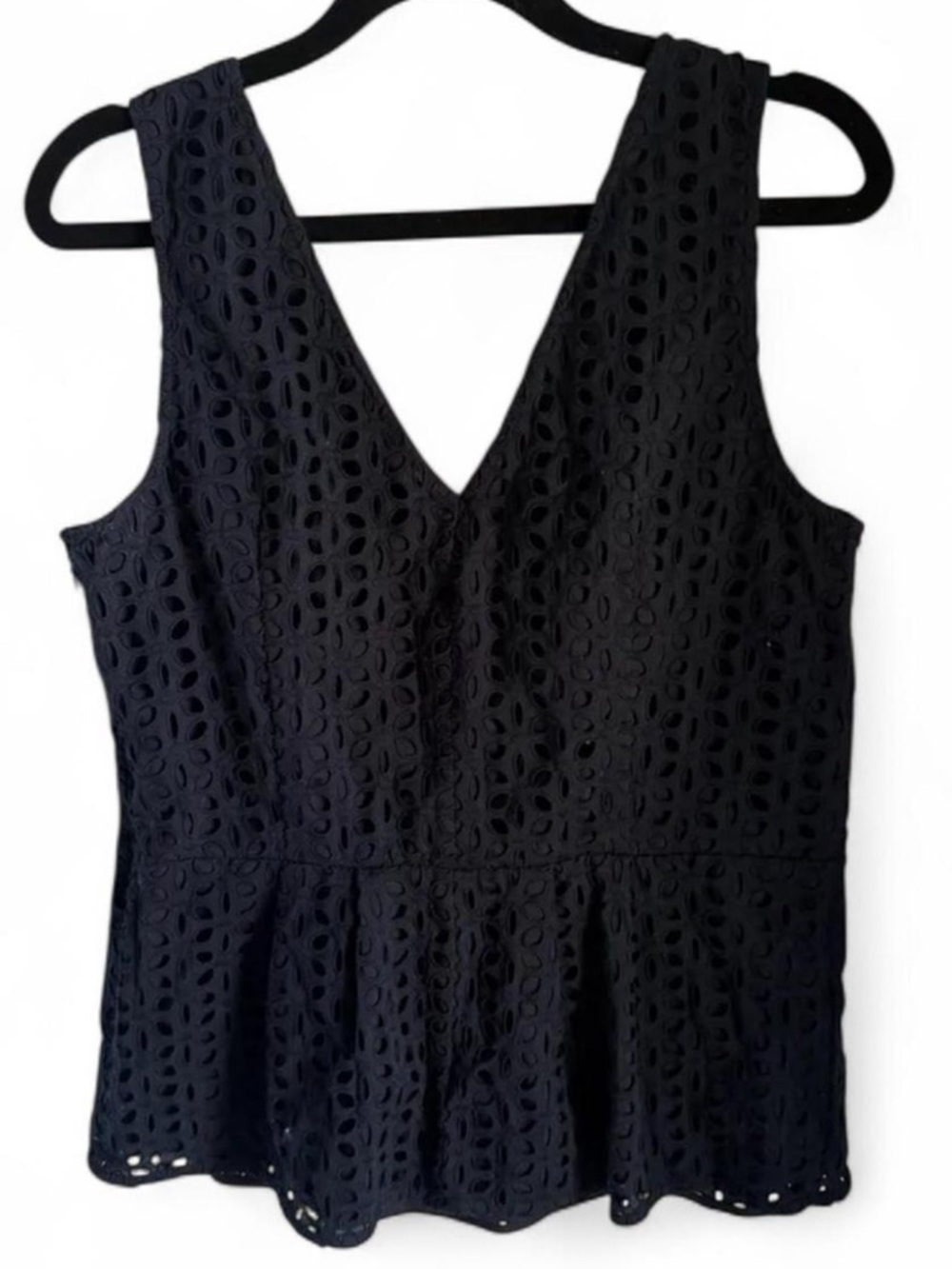 Ann Taylor Elegant Blue Lace Sleeveless Top